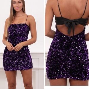 Lucy in the Sky Sparkling Purple Mini Dress